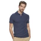 Big & Tall Men's Marc Anthony Luxury+ Solid Slim-fit Pique Polo, Size: Xxl Tall, Blue (navy)