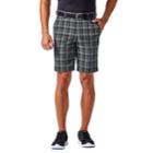 Men's Haggar&reg; Cool 18&reg; Pro Straight-fit Plaid Stretch Flat-front Shorts, Size: 40, Black