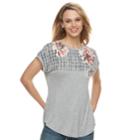 Women's Apt. 9&reg; Embellished Tee, Size: Small, Med Grey