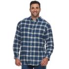 Big & Tall Croft & Barrow&reg; True Comfort Classic-fit Flannel Button-down Shirt, Men's, Size: Xxl Tall, Dark Blue