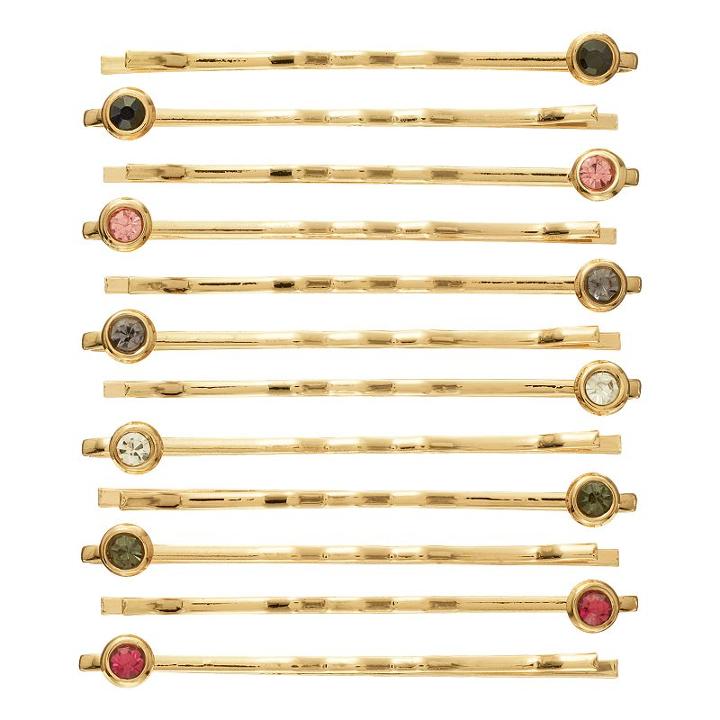 Lc Lauren Conrad 12-pc. Round Stone Bobby Pin Set, Women's, Multicolor