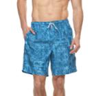 Big & Tall Croft & Barrow&reg; Tribal Printed Swim Trunks, Men's, Size: L Tall, Med Blue