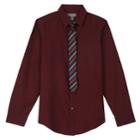 Boys 8-20 Van Heusen Iridescent Shirt & Tie Set, Size: S 8, Dark Red