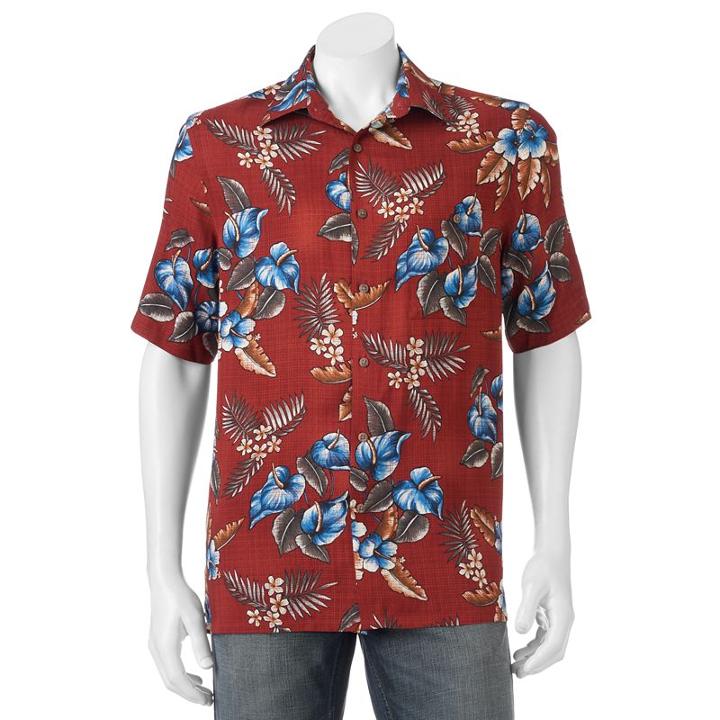 Big & Tall Batik Bay Classic-fit Tropical Button-down Shirt, Men's, Size: Xl Tall, Med Red