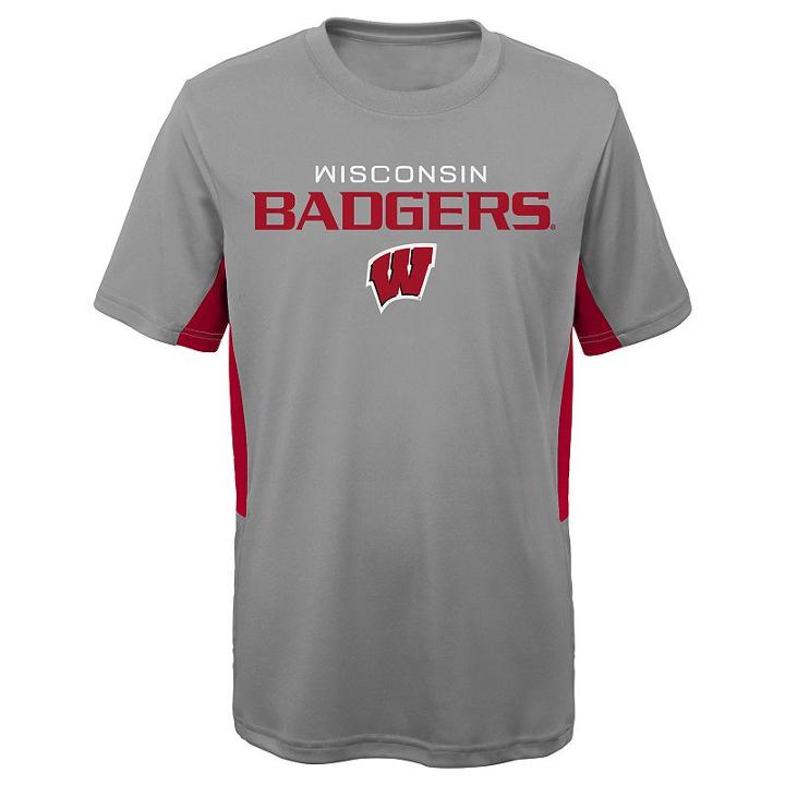 Boys 8-20 Wisconsin Badgers Mainframe Performance Tee, Size: L 14-16, Grey
