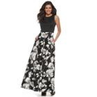 Women's Chaya Floral Pleated Evening Gown, Size: 4, Grey (charcoal)