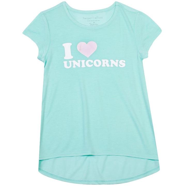 Girls 7-16 & Plus Size Harper & Elliott High-low Graphic Tee, Size: Medium, Lt Green