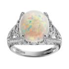 Sophie Miller Lab-created Opal And Cubic Zirconia Sterling Silver Openwork Ring, Women's, Size: 8, White