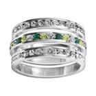 Traditions Sterling Silver Swarovski Crystal Eternity Ring Set, Women's, Size: 6, Multicolor