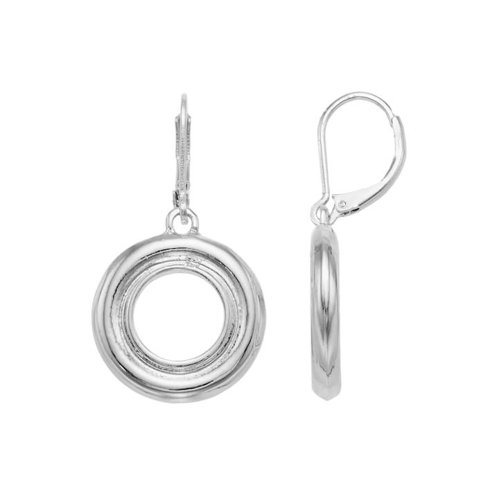 Napier Circle Nickel Free Drop Earrings, Women's, Silver