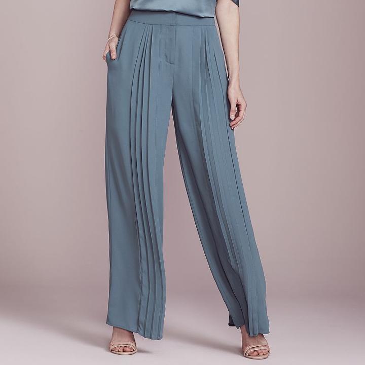 Lc Lauren Conrad Dress Up Shop Collection Pleated Palazzo Pants - Women's, Size: 12, Blue