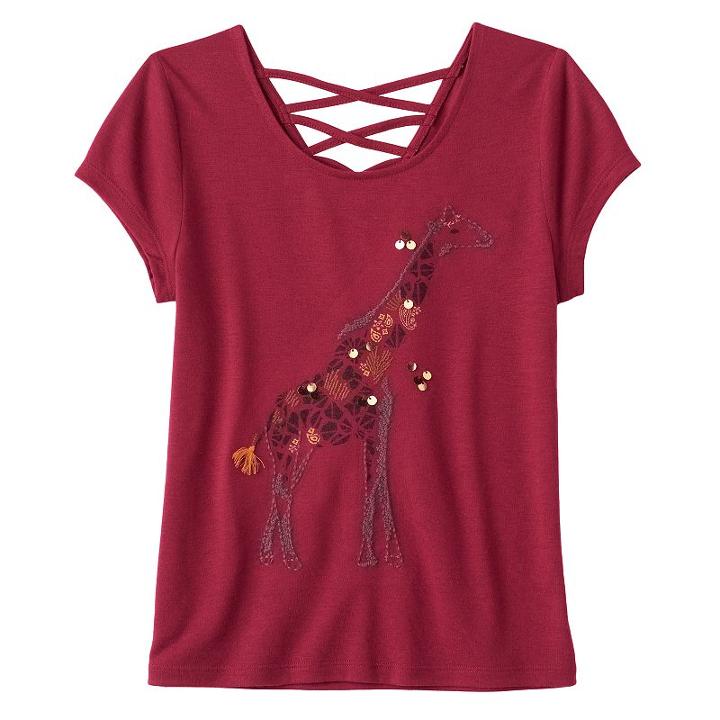 Girls 7-16 & Plus Size Mudd&reg; Criss-cross Lattice Back Tee, Girl's, Size: 14, Pink