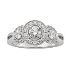 Igl Certified Diamond 3-stone Engagement Ring In 14k White Gold (1 Ct. T.w.), Women's, Size: 8