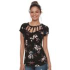 Juniors' Candie's&reg; Cut-out Ladder Neckline Top, Teens, Size: Xs, Black