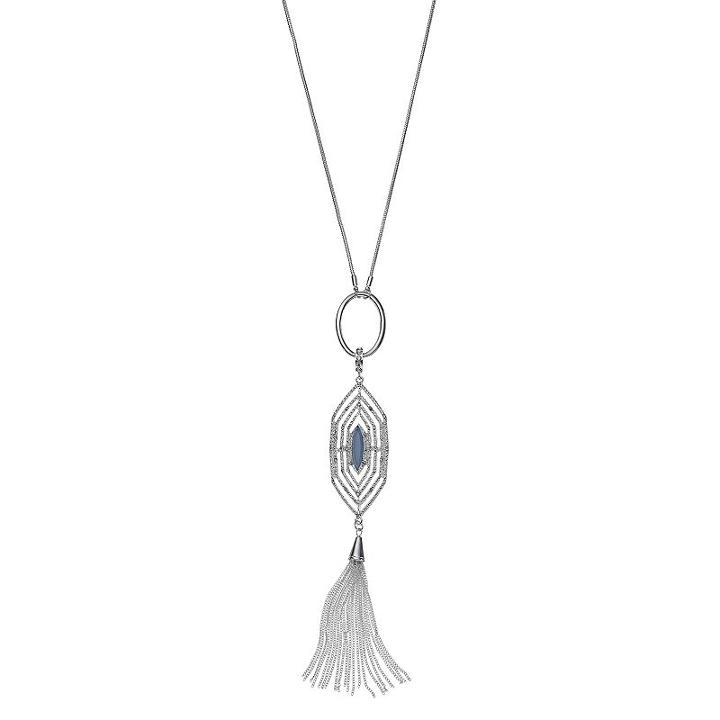Jennifer Lopez Openwork Hexagon Tassel Necklace, Women's, Dark Blue