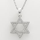 Sterling Silver Cubic Zirconia Star Of David Pendant, Women's, Size: 18, White