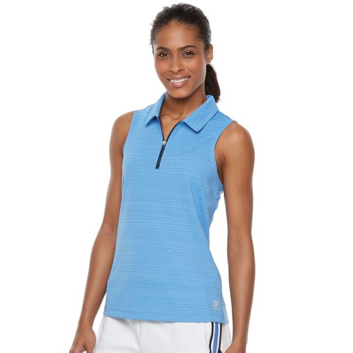 Women's Fila Sport&reg; Quarter-zip Sleeveless Golf Polo, Size: Small, Blue (navy)