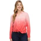 Women's Izod Weekend Linen-blend Shirt, Size: Small, Orange