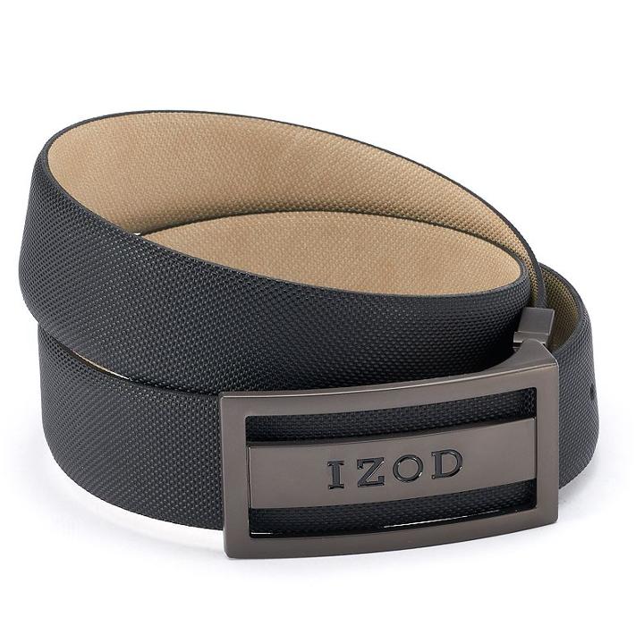 Men's Izod Reversible Leather Golf Belt, Size: 34, Black