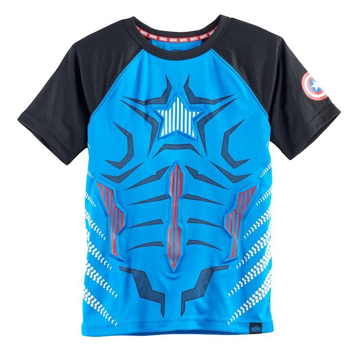 Boys 4-7x Marvel Hero Elite Series Captain America Collection For Kohl's Hd Gel Space-dyed Top, Size: 5, Med Blue