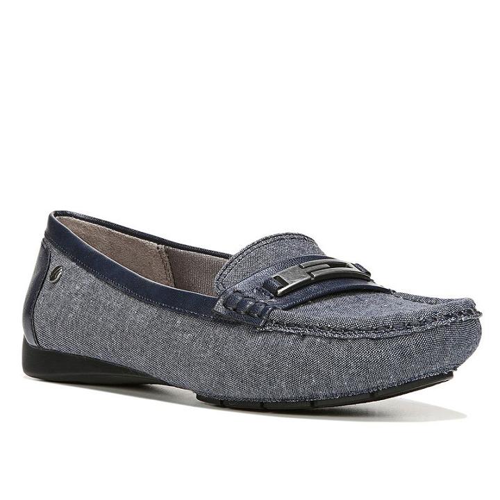 Lifestride Viva Women's Driving Moccasins, Size: 7 Wide, Dark Blue