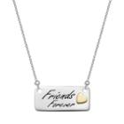 Sterling Silver Friends Forever Bar Necklace, Women's, Size: 18, Grey
