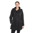 Women's Fleet Street Faux-silk Anorak Jacket, Size: Xl, Black