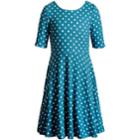 Girls 7-16 Emily West Bow Back Reversible Dress, Size: 8, Teal Stripe