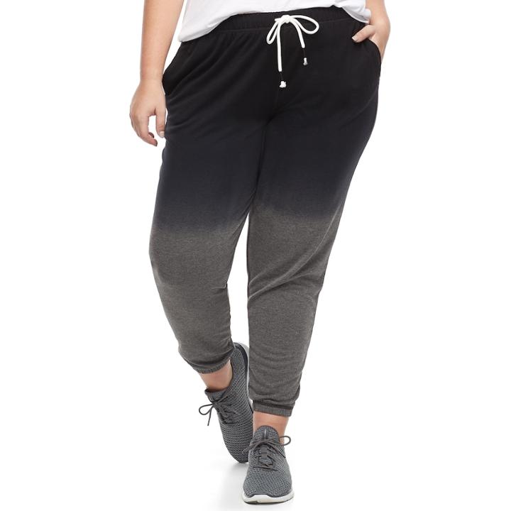 Juniors' Plus Size So&reg; Ombre Jogger Pants, Teens, Size: 2xl, Black