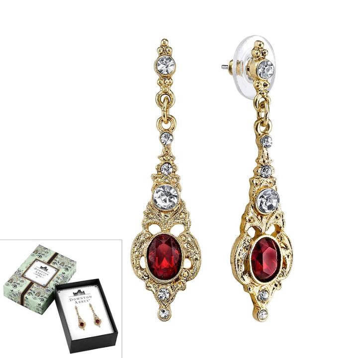 Downton Abbey Linear Drop Earrings, Teens, Red