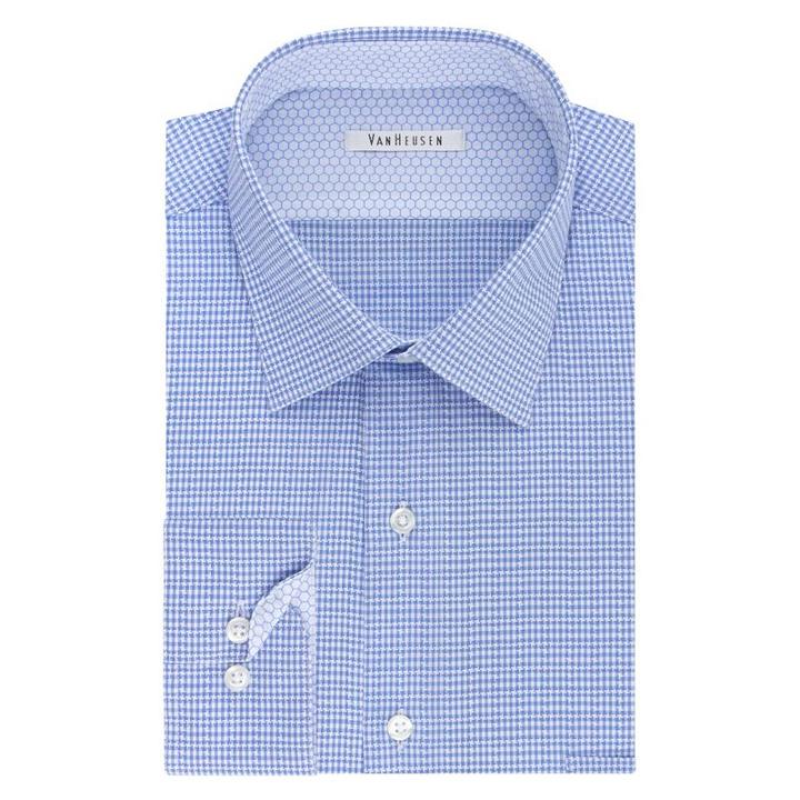 Big & Tall Van Heusen Air Spread-collar Dress Shirt, Men's, Size: 22 35/6t, Med Blue