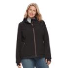Plus Size Free Country Mock-layer Soft Shell Jacket, Women's, Size: 3xl, Black