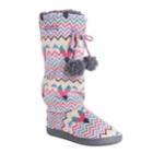 Women's Muk Luks Gloria Knit Tall Boot Slippers, Size: Small, White