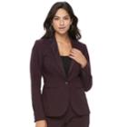 Women's Apt. 9&reg; Torie Satin Collar Blazer, Size: 12, Purple