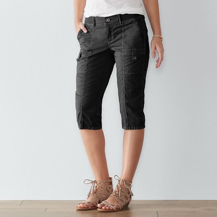 Women's Sonoma Goods For Life™ Comfort Waist Skimmer Shorts, Size: 2, Black