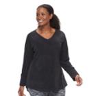 Plus Size Plus Sizetek Gear&reg; Micro Raglan V-neck Tee, Women's, Size: 1xl, Black