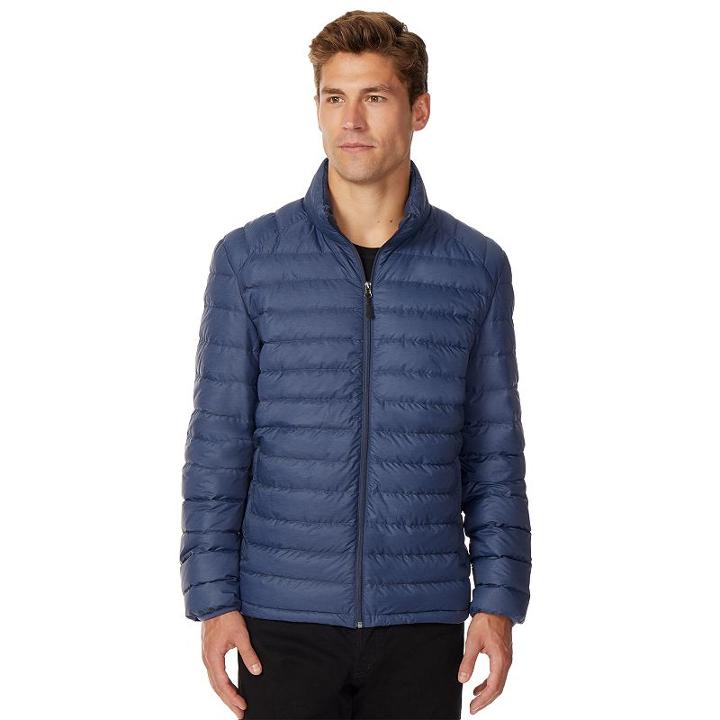 Big & Tall Heat Keep Nano Modern-fit Packable Puffer Jacket, Men's, Size: L Tall, Blue (navy)