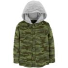 Boys 4-12 Carter's Hooded Button Down Flannel Shirt, Size: 4/5, Green (camo)