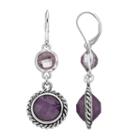 Dana Buchman Double Round Nickel Free Linear Drop Earrings, Women's, Purple
