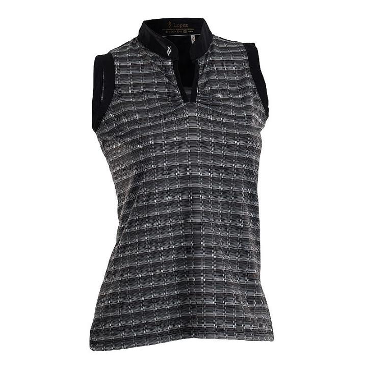 Women's Nancy Lopez Dizzy Sleeveless Golf Polo, Size: Small, Black