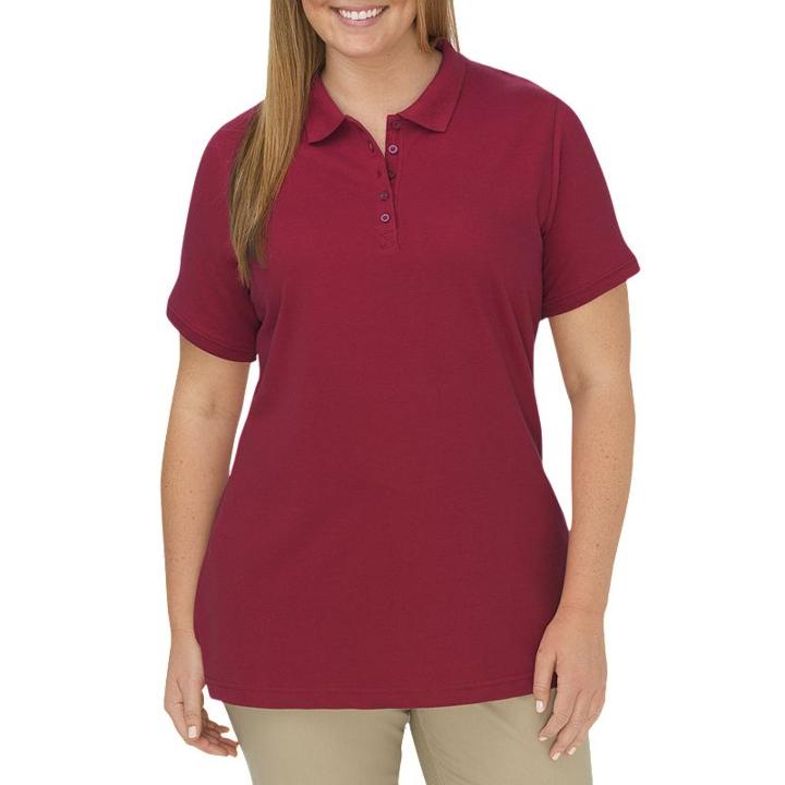 Plus Size Dickies Solid Pique Polo, Women's, Size: 1xl, Brt Red