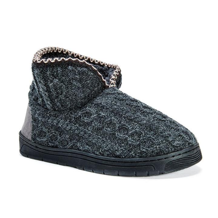Muk Luks Men's Mark Bootie Slippers, Size: Small, Grey