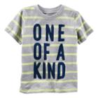Boys 4-8 Carter's Text Striped Graphic Tee, Size: 7, Gray