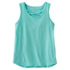 Girls 7-16 So&reg; Cross Front Tank Top, Girl's, Size: 10, Turquoise/blue (turq/aqua)
