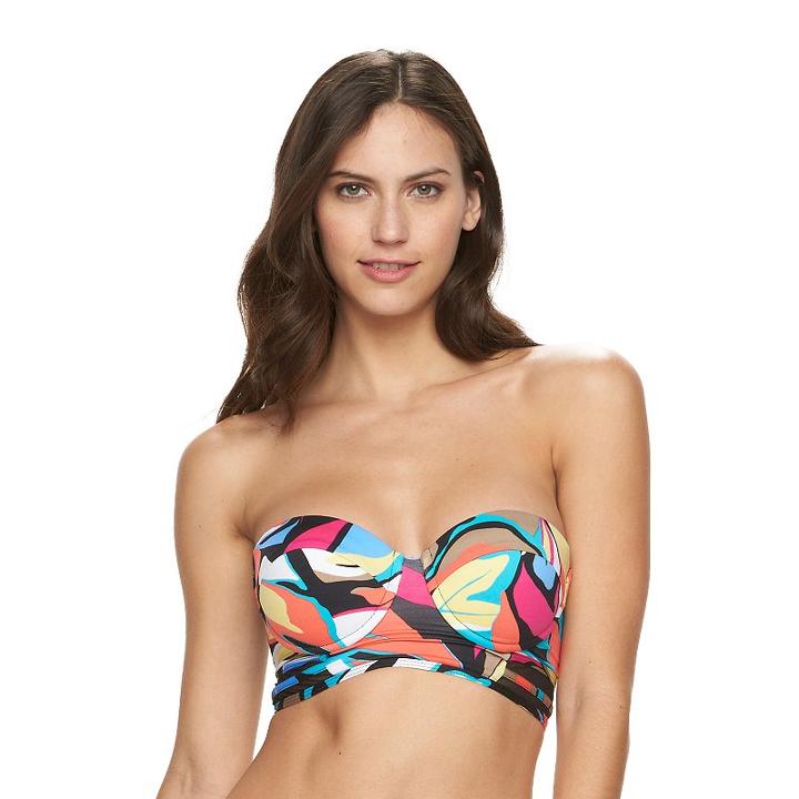 Women's Apt. 9&reg; Abstract Underwire Bandeau Bikini Top, Size: Medium, Ovrfl Oth