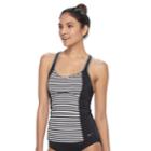 Women's Nike Splice Racerback Tankini Top, Size: Large, Black