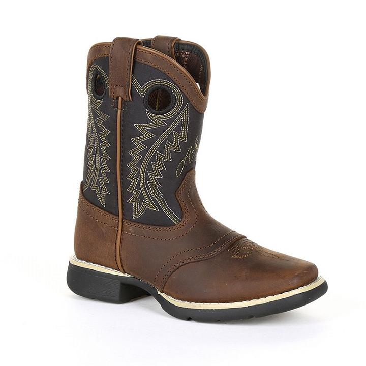 Lil Durango Black Saddle Kids Western Boots, Kids Unisex, Size: 4