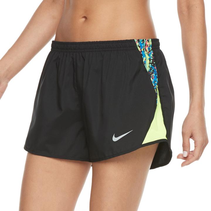 Women's Nike Dry Mesh Inset Running Shorts, Size: Xl, Grey (charcoal)
