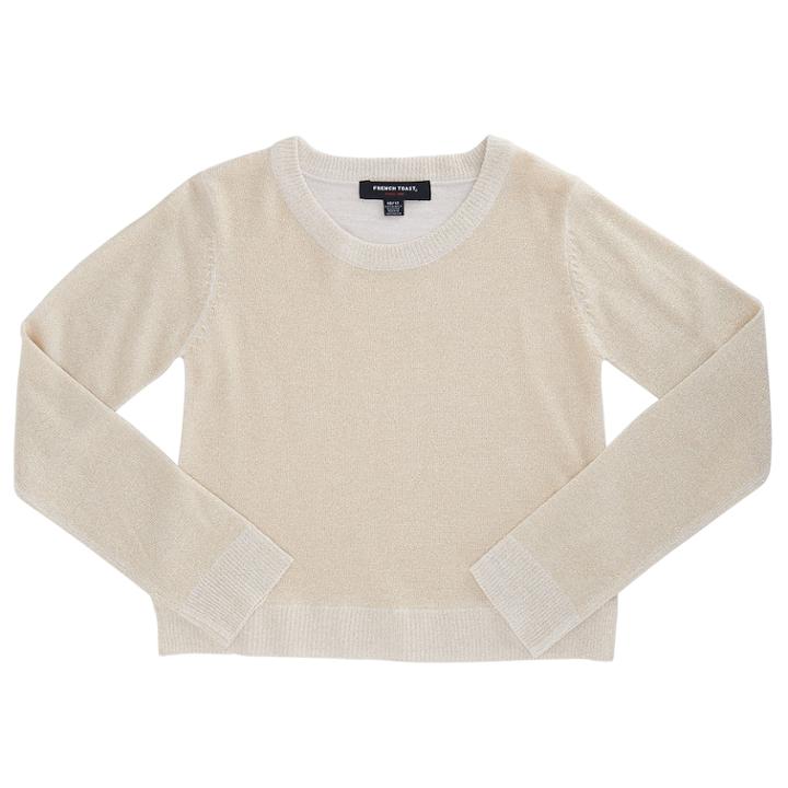 Girls 4-6x French Toast Marled Lurex Sweater, Size: 6x, Gold