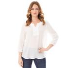 Women's Apt. 9&reg; Embroidered Peasant Top, Size: Medium, White